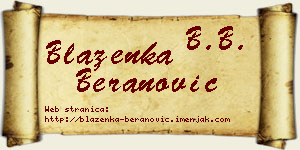 Blaženka Beranović vizit kartica